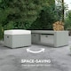 image 4 of Outsunny 6pc Padded Outdoor Rattan Wicker 3-Seat Sofa Recliner Footstool Table