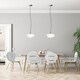 image 6 of Modern Designer Clear Transparent Line Ribbed Glass Oval Pendant Lamp Shade | Clear | Transparent | 1