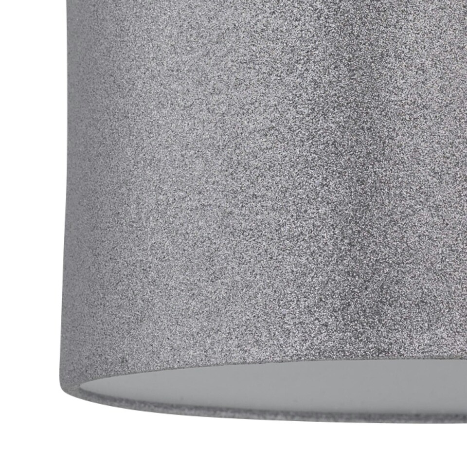 image 1 of Silvery Grey Glitter 30cm Pendant Lightshade Grey