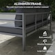 image 2 of Outsunny 3-Seater Aluminium Garden Bench w/ Cushions, Backrest & Armrest, Grey