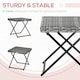 image 5 of Outsunny Folding Square Rattan Coffee Table w/ Steel Frame Bistro Garden Grey