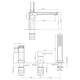 image 5 of Chrome 3-Hole Bath Tap Pull Out Shower Handle Space Saving Bathroom Mixer Faucet