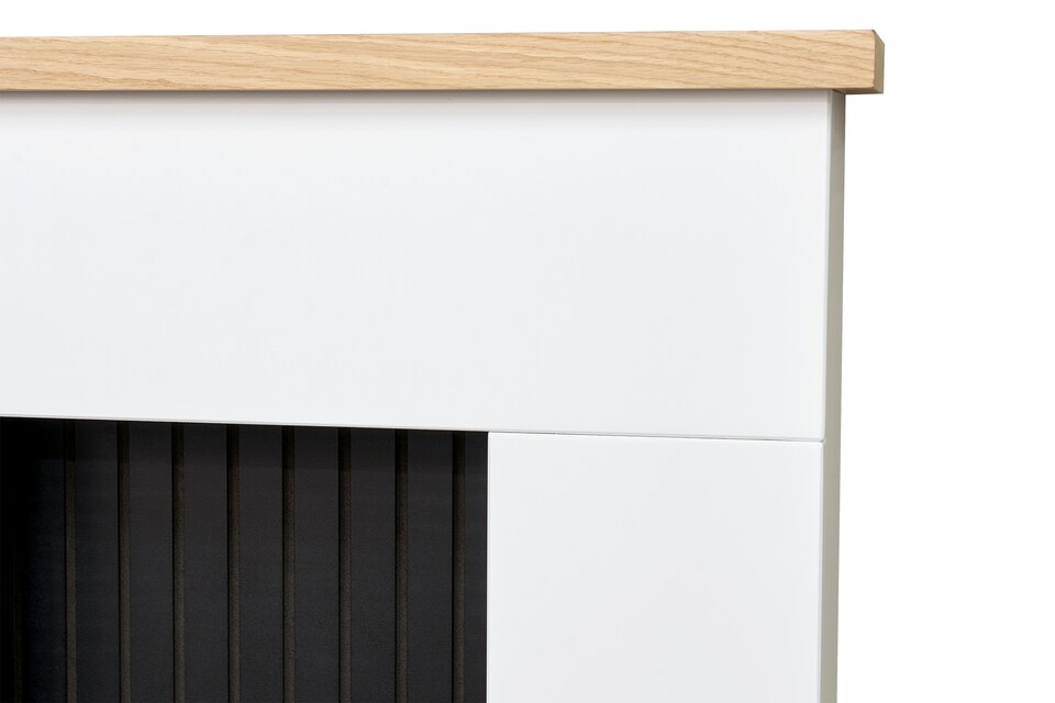 image 1 of Adam Innsbruck Stove Fireplace in Pure White & Black, 45 Inch