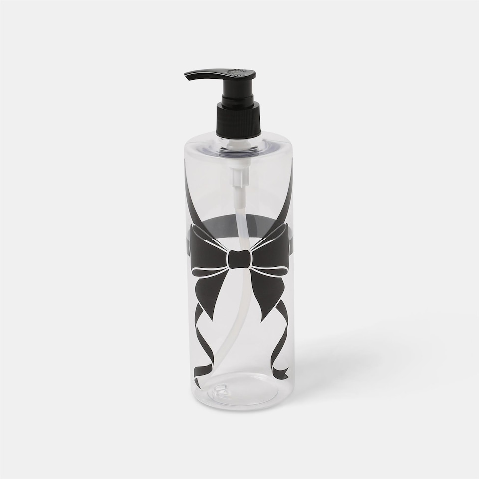 image 1 of OHS Bow Wrapped Dispenser Bottles, Clear/Black - 3 Pack