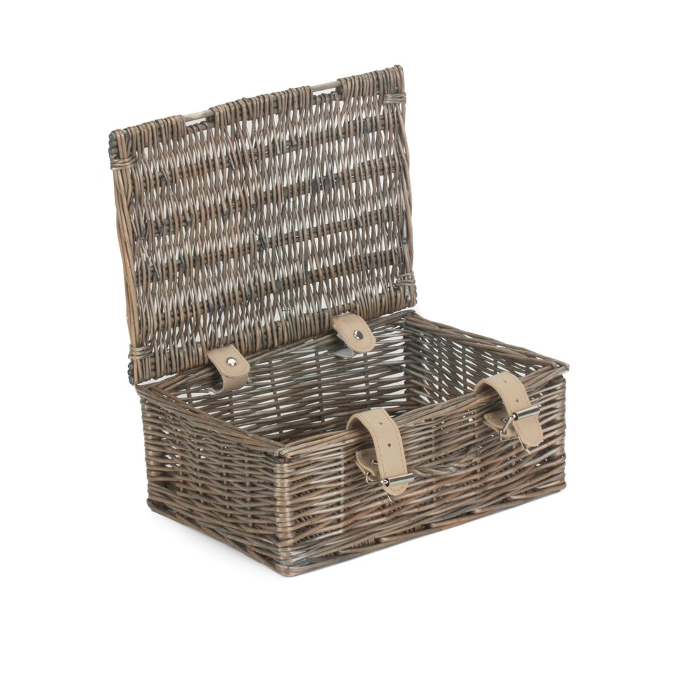 image 1 of Wicker 25m Antique Wash Willow Handle Picnic Basket Brown | Brown | One Size