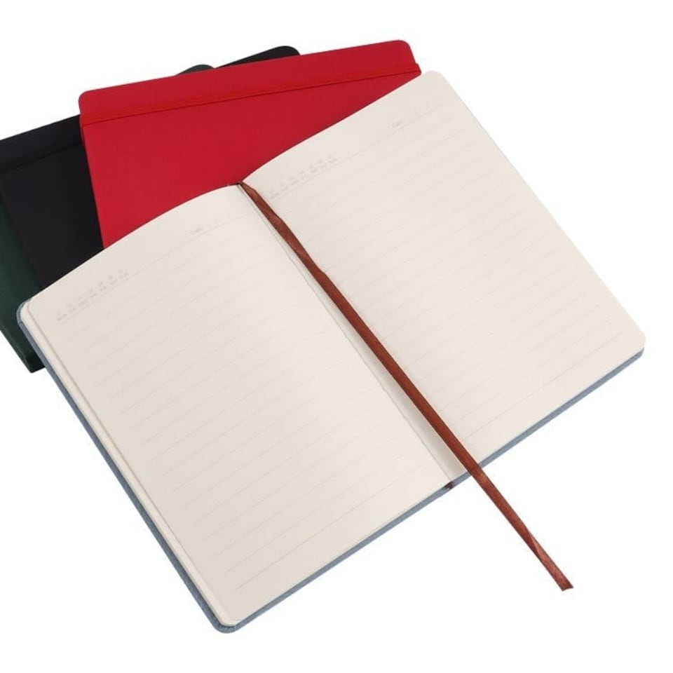 image 1 of Single B5 96 Sheets Ruled PU Leather Hardcover Notebook with Elastic Closure