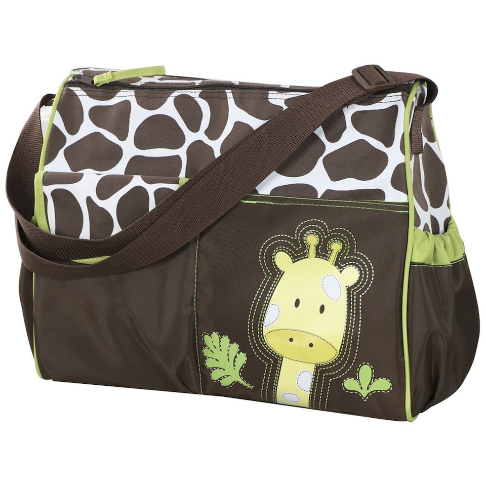 Waterproof Baby Changing Handbag 38cm Parent Shoulder Nappy Bag with Changing Mat Adjustable Strap Multiple Pockets & Wet Storage Bag