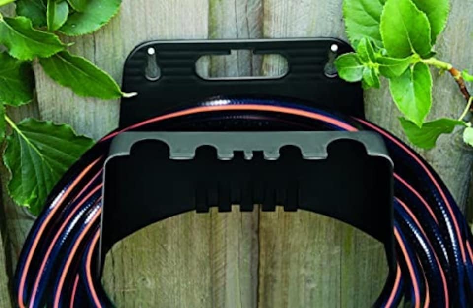 image 1 of Black+Decker Garden Hose Pipe Holder Bracket Cable Storage Wall Mounted Hanger