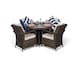 image 4 of Arizona Round 4 Seater Patio Dining Set with Ice Bucket Drinks Cooler | Brown | Brown