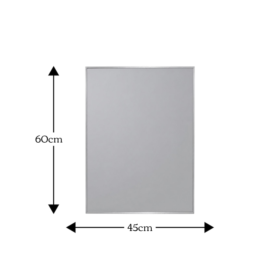 image 1 of Showerdrape Bayswarer Brushed Chrome Framed Rectangular Mirror 60x45cm