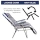 image 4 of Groundlevel Garden Lounge Recliner Chair with Striped Cushion | Blue | Navy
