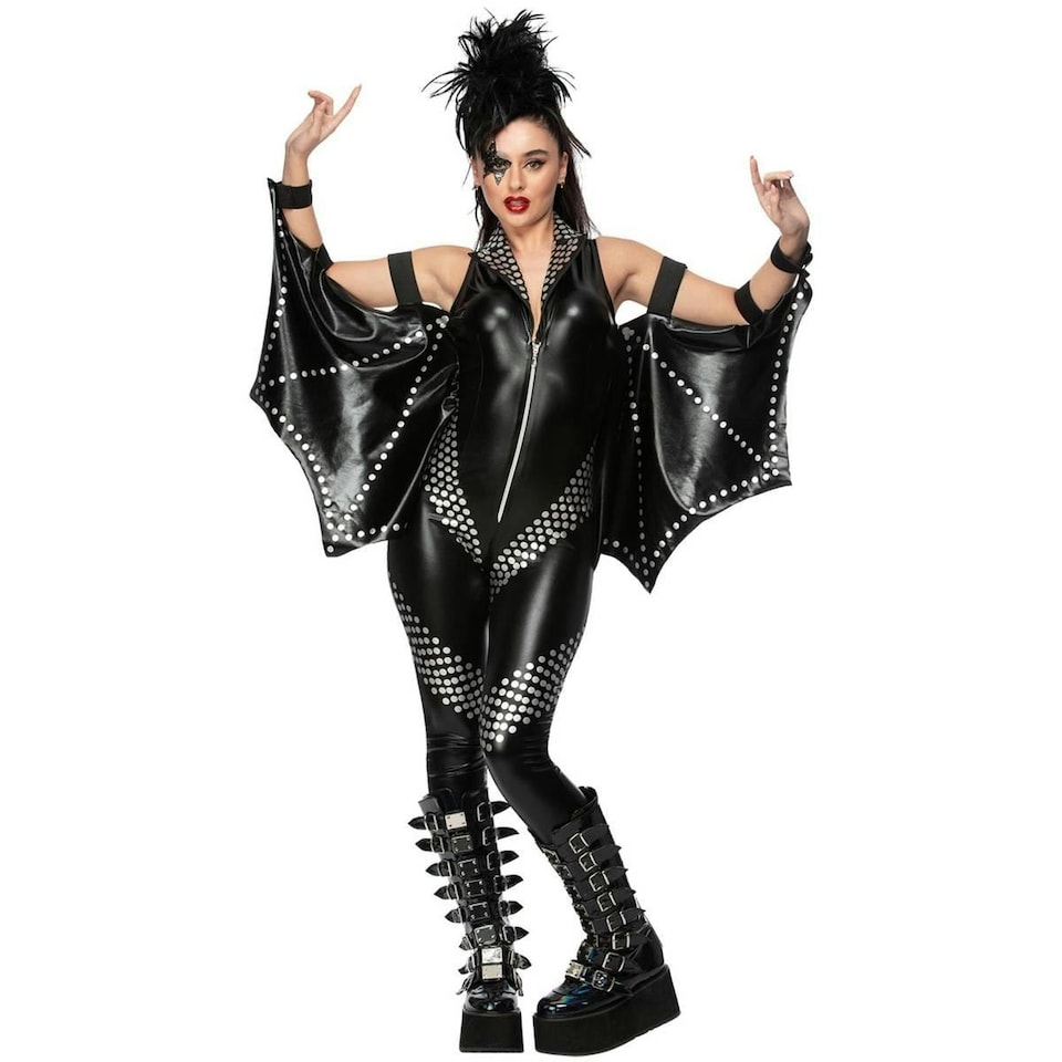 Fever Womens/Ladies Rockstar Costume - Black - S S