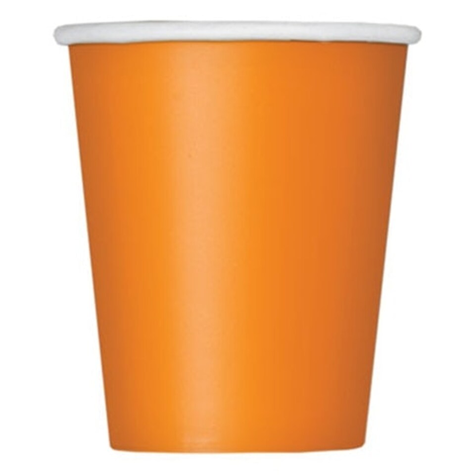 Pumpkin Orange Paper Cups 270ml - Pack of 14