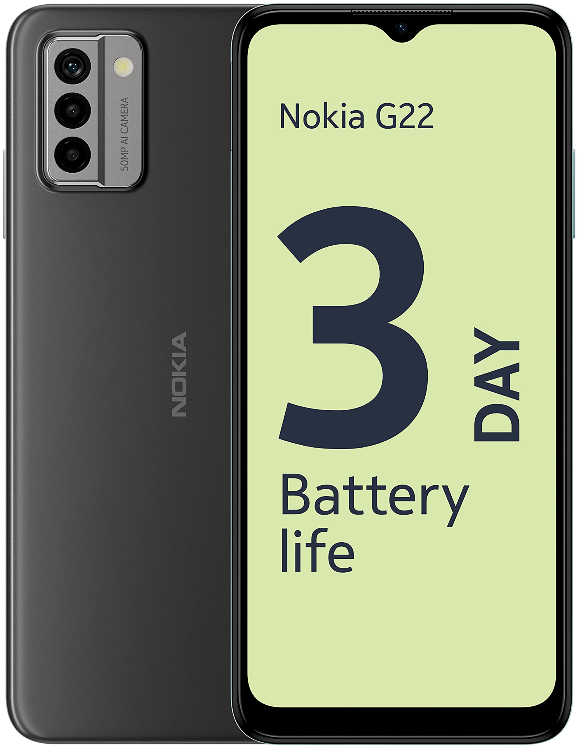 Nokia G22 Dual SIM Smartphone, Android 12, 50MP AI camera - Grey