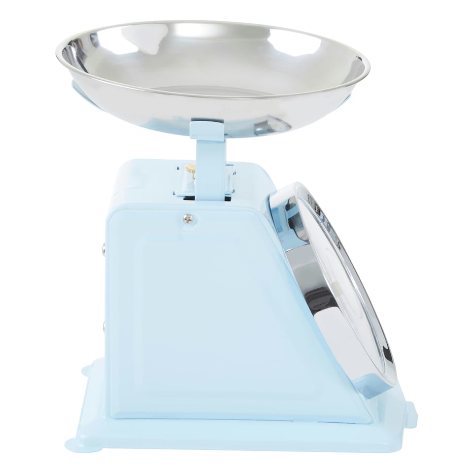 image 1 of Interiors By Premier Retro 3kg Pastel Blue Retro Kitchen Scale, Premium Kitchen Scale, Iron Steel Constructed Baking Scale