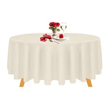 Round Polyester Tablecloth, Premium Linen Table Cover - 70 Inch
