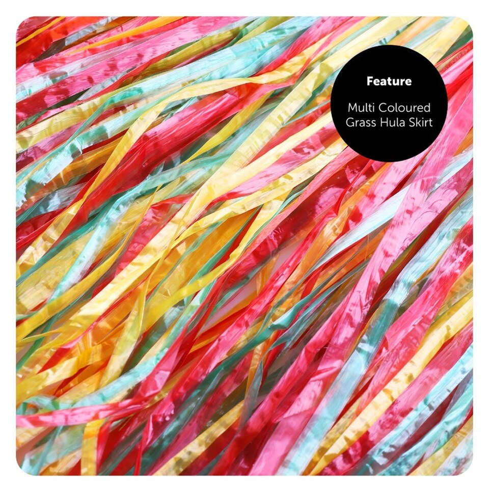 Multi 6 80cm Hawaiian Long Multicoloured Hula Skirt & Lei | Multi | 6 - Tesco ...