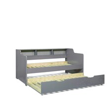 Tyler Grey Guest Bed And Trundle With Noah Memory Foam Mattresses