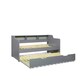 image 1 of Tyler Grey Guest Bed And Trundle With Noah Memory Foam Mattresses