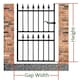 image 3 of Corfe Premium Range Spear Top Single Gate - Solid Steel - Fits Gap of 762 mm x 1168 mm High - Electro Galv./Black Powder Coated Black