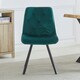 image 3 of Set of 2 Caprile Fabric Dining Chairs - Green