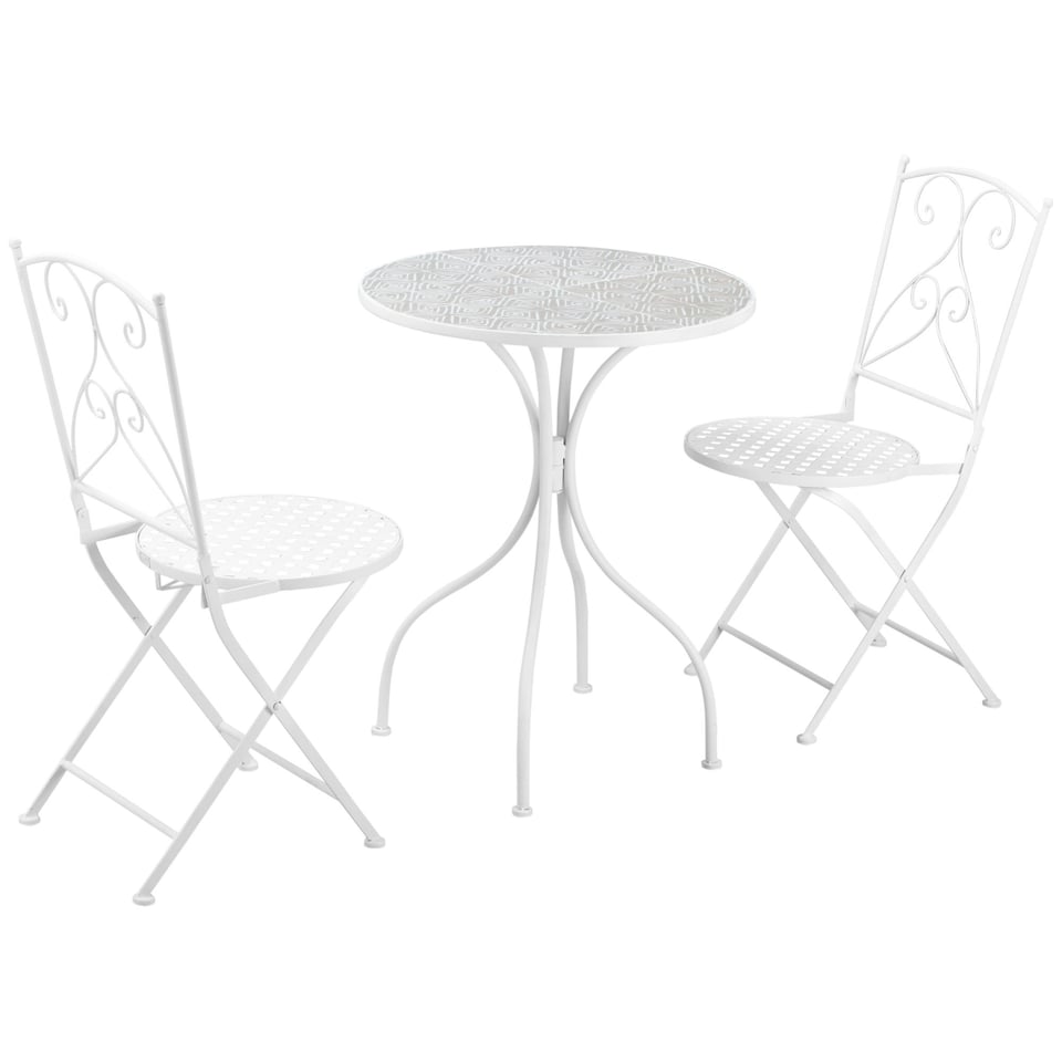 image 1 of Outsunny 3 Piece Garden Bistro Set w/ Mosaic Top for Patio, Balcony, Poolside