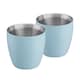 image 1 of Set of 2 Stainless Steel Espresso Coffee Cups – 90ml Double Wall Insulated Mini Drinking Mugs | Blue | Blue | 2