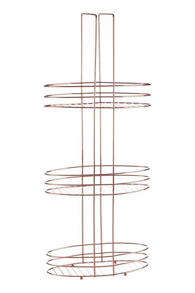 image 1 of Dara 3 Tier Copper Plated Storage Rack | Gold