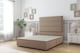 image 1 of Sloomy Texas Mink Plush Divan Bed Base 4 Drawers With 26 Inch Strutted Headboard | Brown | Mink | King | 1