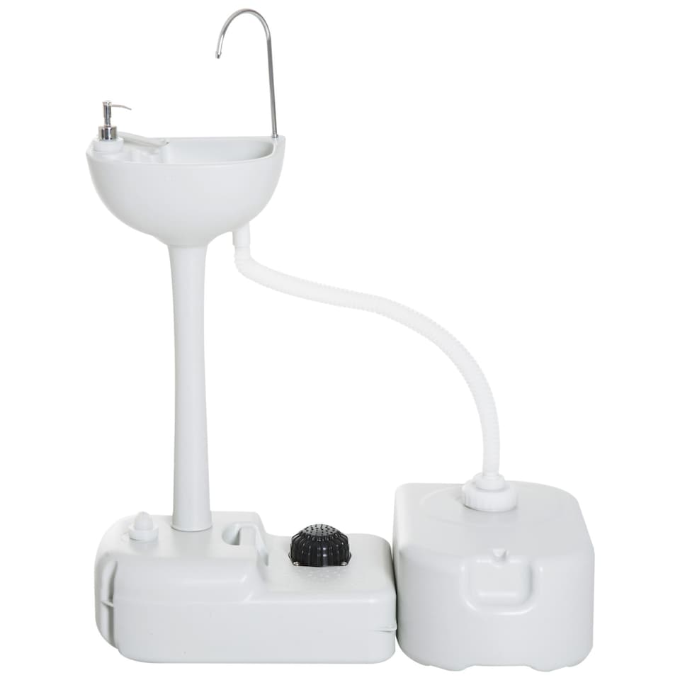 image 1 of Outsunny 24L Portable Portable Hand wash Sink Washing Basin Water Tank