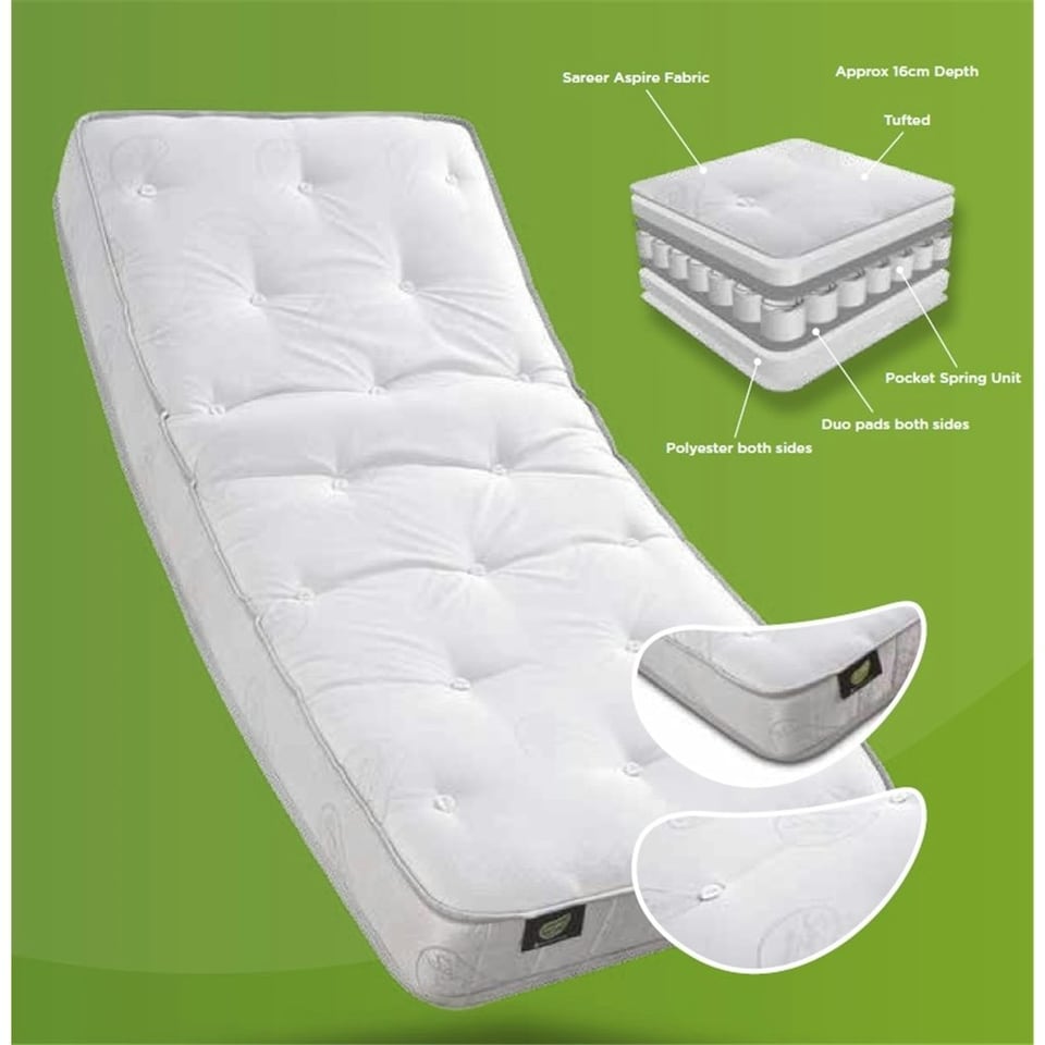 image 1 of Kids 3ft Single Pocket Sprung Mattress - (90cm)