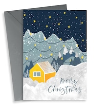 Classic Snowy Mountains Christmas Card