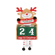 Pre-personalised Wood Advent Block - Over 80 Titles - Blank Reindeer