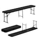 image 1 of Harbour Housewares Folding Camping Picnic Bench - 180cm (6ft) - Black | Black | Black