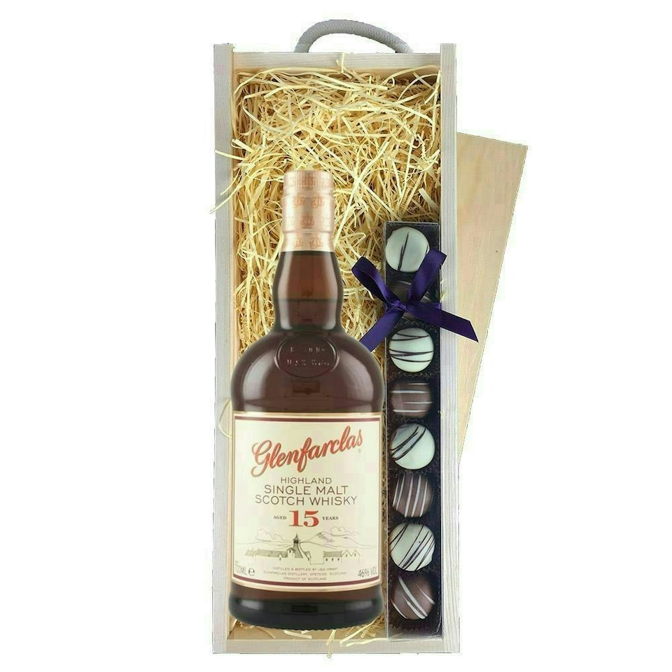 Glenfarclas 15 Year Old Whisky & Truffles, Wooden Box 70cl 46% abv