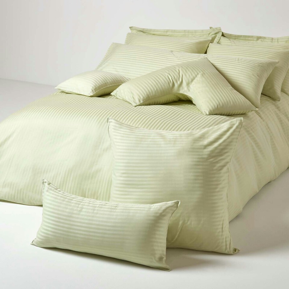 image 1 of Homescapes Sage Green European Size Egyptian Cotton Pillowcase 330 TC - 60 x 60 cm Green