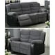 image 1 of Roma Recliner Leather 3 Plus 2 Seater Sofa Set, Armchair Inspired Home Theatre and Living Room Seating  Black Grey | Grey Jumbo cord & Black leather trim