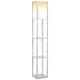 image 1 of HOMCOM Floor Lamp Reading Lamp with 3-Tier Storage Shelf for Home Office White