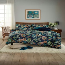 Jamboree Trail Soft Floral Duvet Cover Set – 200 Thread Count Cotton Rich Bedding Multi | navy | Single