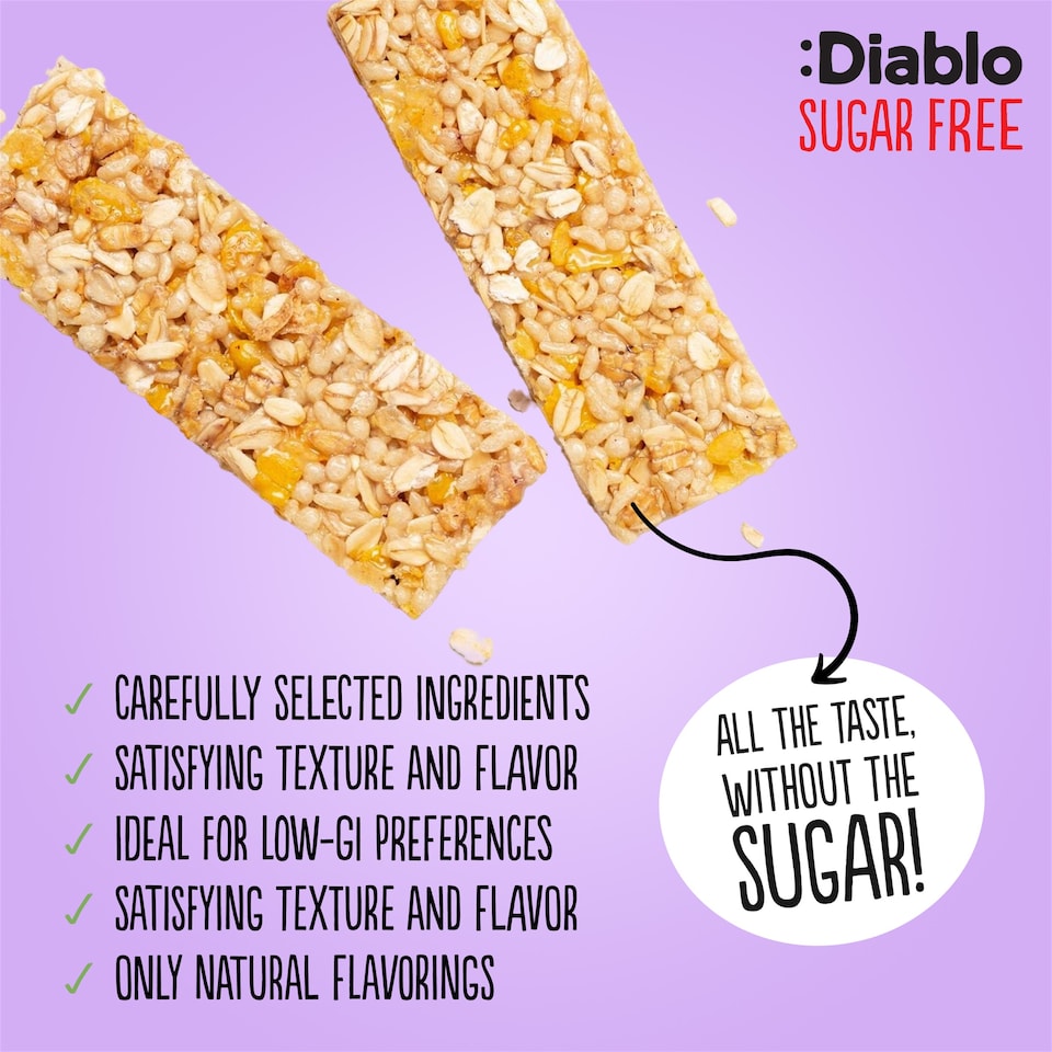 image 1 of Diablo No Added Sugar Lime Muesli Bar 30g 4 Pack