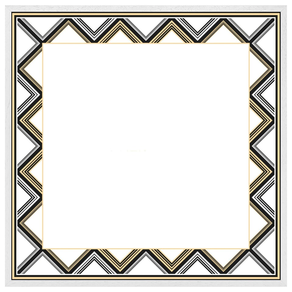 image 1 of Art deco patterned border (Picture Frame) White | M