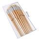 image 3 of Pack of 12 Assorted Size Wooden Round Handle Bristle Hair Artist Paint Brush Set