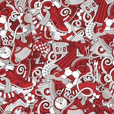 Sample of Dream Team Wallpaper in Red and Grey and White Multi