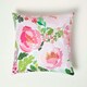 image 2 of Homescapes Pink Peony Outdoor Cushion 45 x 45 cm - Set of 2 Pink
