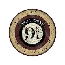 Harry Potter Platform Nine and Three Quarters Wall Clock - Brown/Black/White - One Size