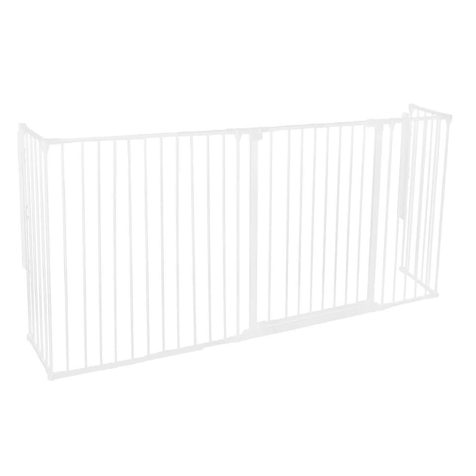 image 1 of Safetots Extra Tall Multi Panel Fire Surround, 51cm Deep x 190cm Wide, White, 105cm High, Baby and Toddler Fire Guard