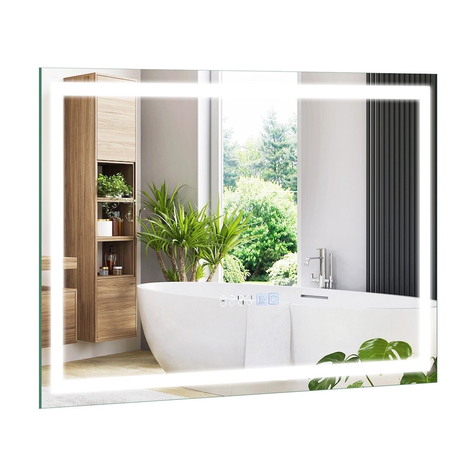 image 1 of COSTWAY 75 x 50 CM LED Lighted Bathroom Mirror Wall Mounted