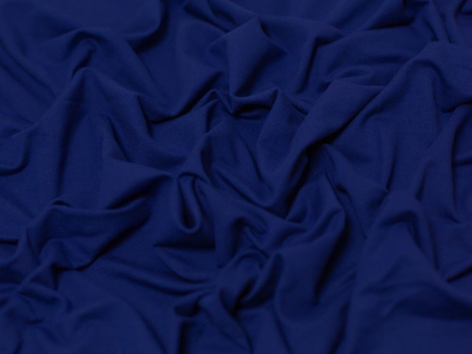 Minerva Core Range Blue Medium Loop Back French Terry Stretch Knit Fabric for Dressmaking, 150cm / 59" Wide - per metre