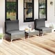 image 5 of COSTWAY 3 Pieces Patio Bistro Set PE Rattan Furniture Set w/Coffee Table-Grey