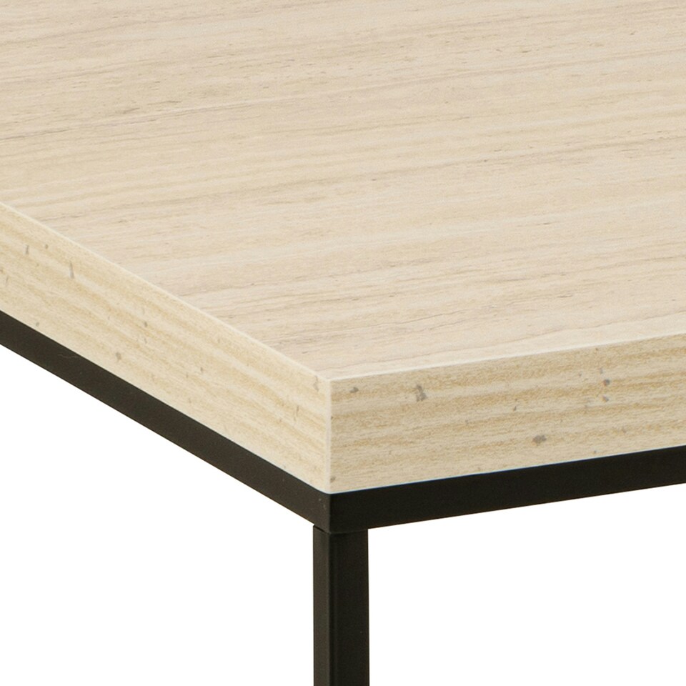 image 1 of Barossa Coffee Table with Light Oak Top & Black Steel Base 110x55x45cm